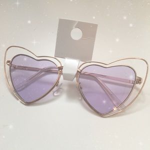 Purple Heart Shaped Sunglasses